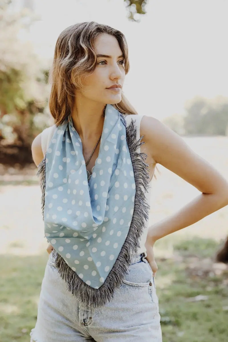 Polkadot Triangle Bandana - Boho Clothing and Accessories - Flyclothing LLC