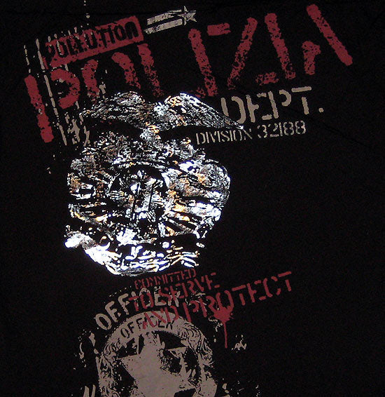Pollution Clothing Polizia Shirt (back close up)