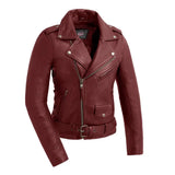 Popstar Women's Motorcycle Leather Jacket - First Manufacturing Company - Flyclothing LLC