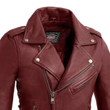 Popstar Women's Motorcycle Leather Jacket - First Manufacturing Company - Flyclothing LLC