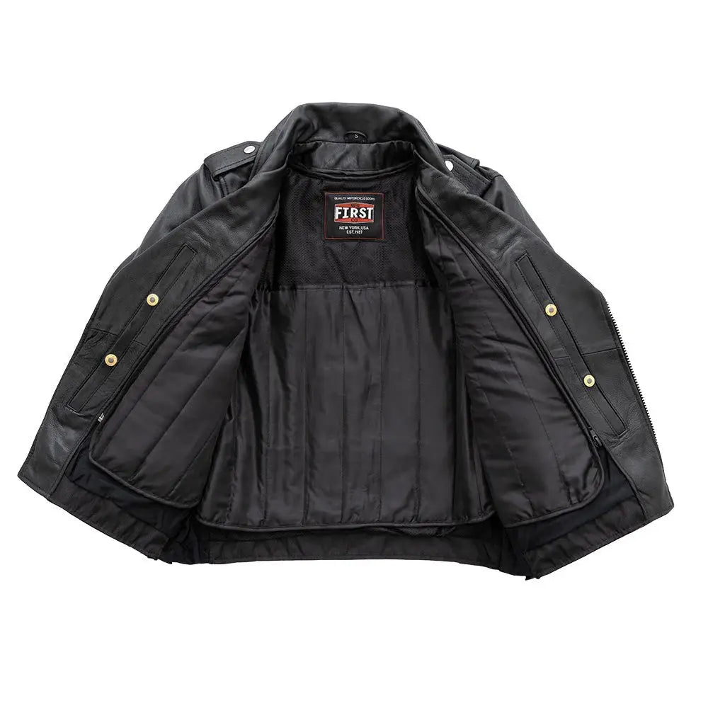 Popstar Women's Motorcycle Leather Jacket - First Manufacturing Company - Flyclothing LLC