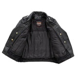 Popstar Women's Motorcycle Leather Jacket - First Manufacturing Company - Flyclothing LLC