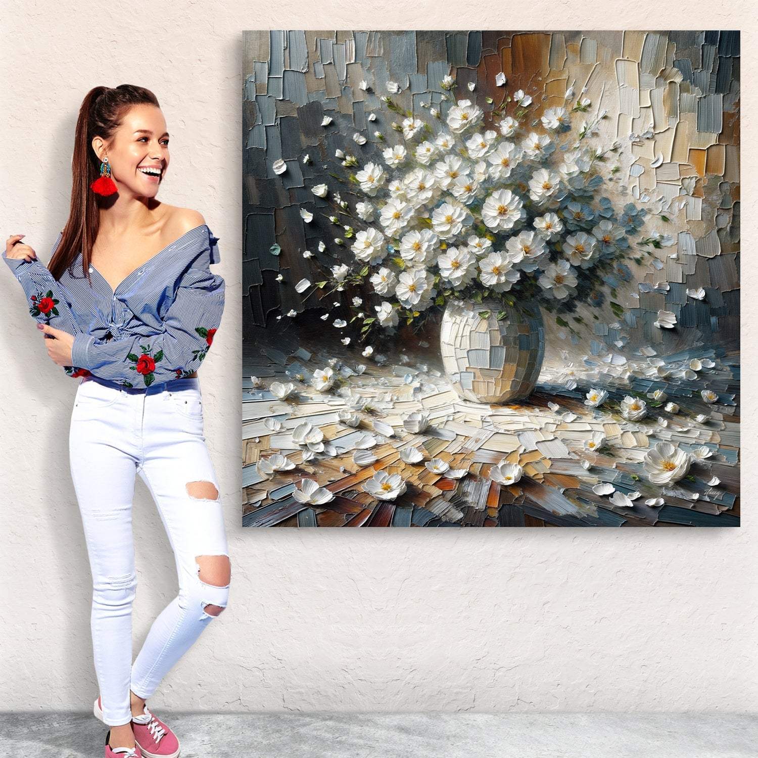 Canvas Print: "Porcelain Bloom" - Tailored Canvases - Flyclothing LLC