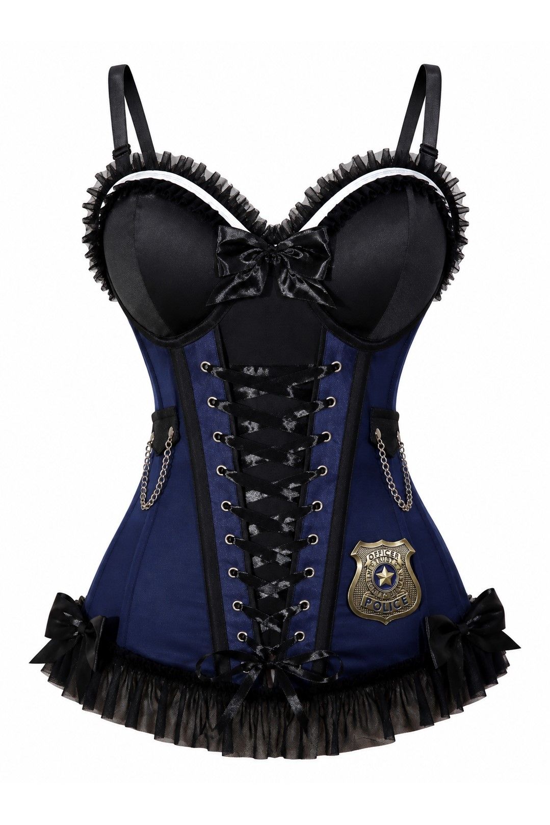 Daisy Corsets Lavish Navy/Black Bustier Corset with Underwire Cups - Daisy Corsets - Flyclothing LLC