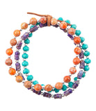 Prescott Blue Magnesite Purple and Orange Bracelet Set - Barse Jewelry