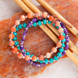 Prescott Blue Magnesite Purple and Orange Bracelet Set - Barse Jewelry