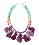 Prescott Blue Magnesite Purple and Orange Statement Necklace - Barse Jewelry - Flyclothing LLC