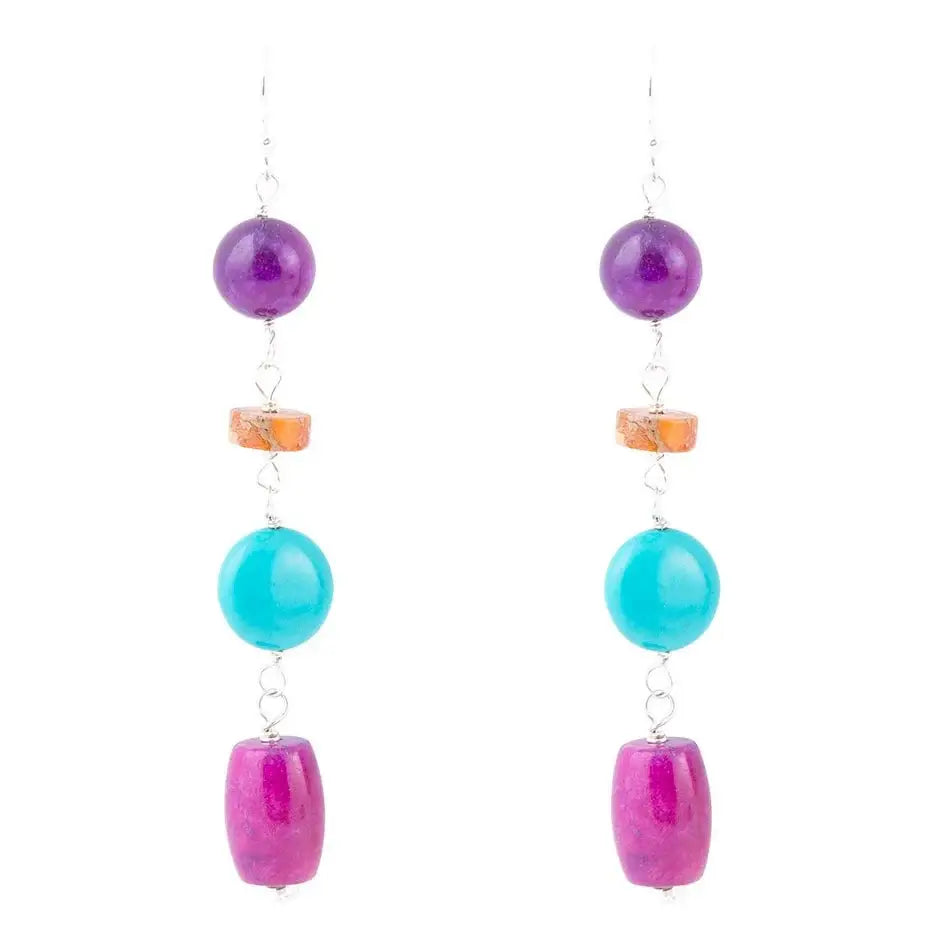 Prescott Blue Magnesite Sterling Silver Drop Earrings - Barse Jewelry - Flyclothing LLC