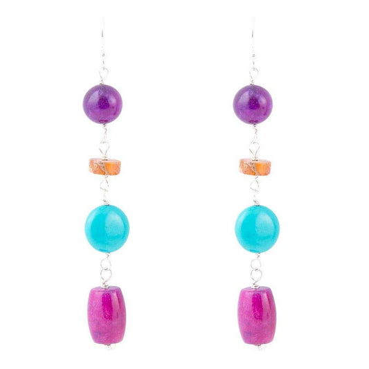 Prescott Blue Magnesite Sterling Silver Drop Earrings - Barse Jewelry - Flyclothing LLC