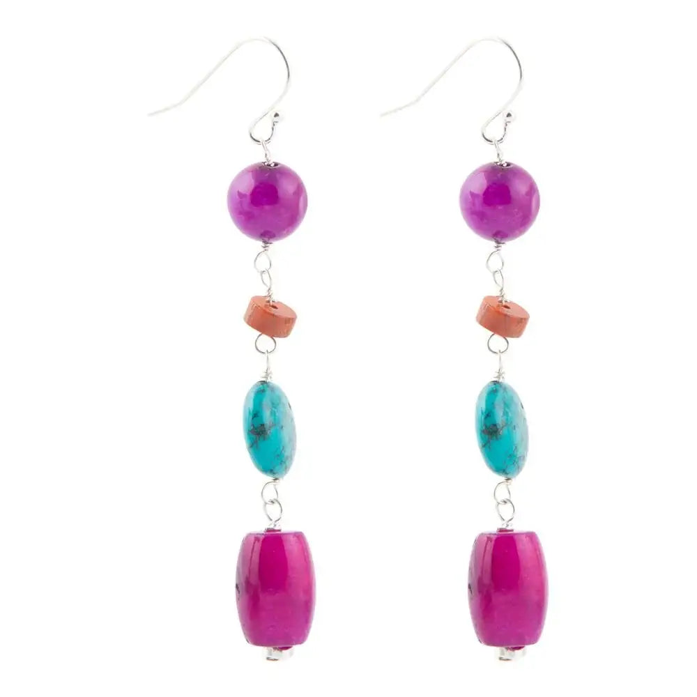 Prescott Blue Magnesite Sterling Silver Drop Earrings - Barse Jewelry - Flyclothing LLC
