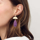 Prescott Purple Jasper Golden Drop Earrings - Barse Jewelry - Flyclothing LLC