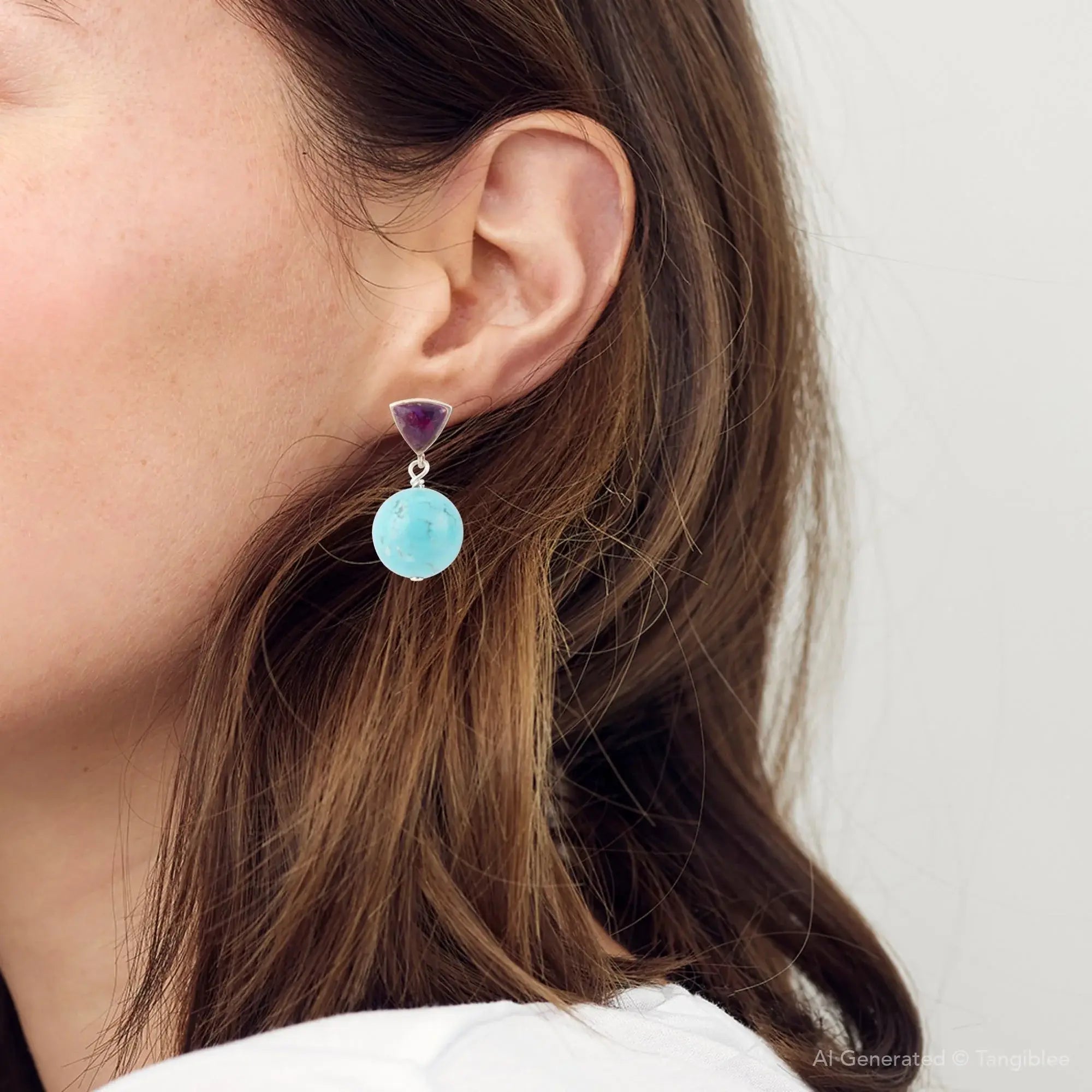 Prescott Purple Turquoise Sterling Silver Drop Earrings - Barse Jewelry - Flyclothing LLC