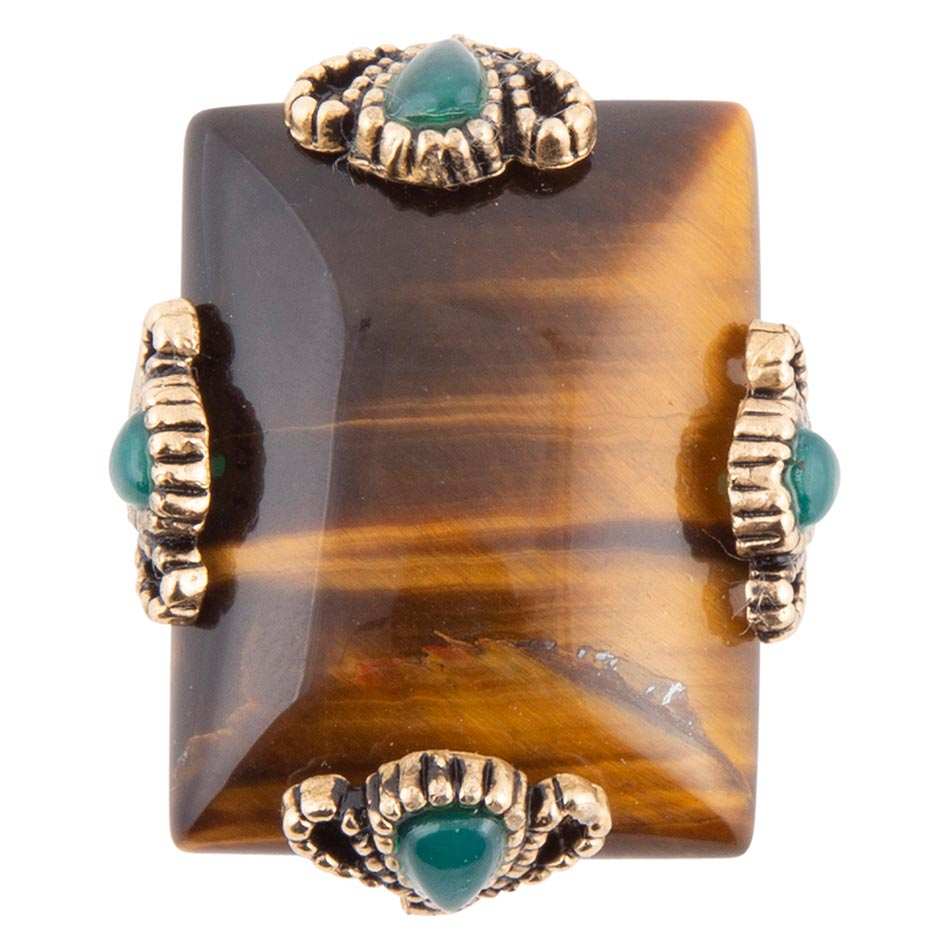 Prismatic Brown Tiger's Eye Statement Golden Ring - Barse Jewelry - Flyclothing LLC