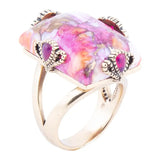 Prismatic Pink Spiny Oyster Matrix Statement Ring - Barse Jewelry - Flyclothing LLC