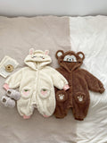 Winter Infant Baby Lovely Little Bear Little Rabbit Style Thermal Pajamas Romper