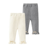 Baby Girl Bow Tie Patched Design Comfy Pants