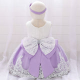 Baby Girl Floral Mesh Overlay Design Princess Full Moon Formal Dress & Headband