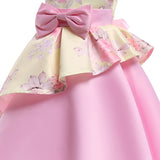 Baby Girl Floral Pattern Bow Tie Princess Tutu Dress Formal Dress - MyKids-USA™