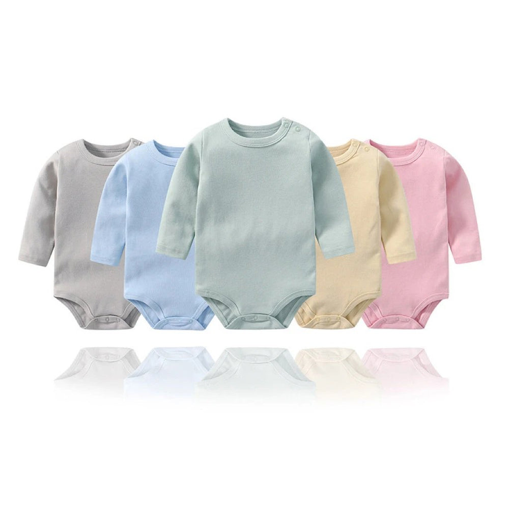 Baby Multi Color Comfy Cotton Long Sleeve Onesies Bodysuits - MyKids-USA™