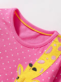 Design Autumn Girls Vivid Dots And Animals Pattern Long Sleeves Dress - MyKids-USA™