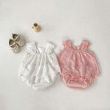 Summer Hot Selling Baby Girls Sleeveless Solid Color Hollow Out Design Strap Top Dress And Bloomers Clothing Set - MyKids-USA™