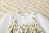 Baby Girl Floral Pattern Round Neck Long Sleeve Onesie Dress - MyKids-USA™