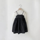 Baby Girls Solid Color Spaghetti Strap Princess Dress