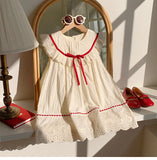 Summer Arrival Baby Kids Girls Cute Sleeveless Flowers Pattern Embroidered Dress