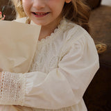 Arrival Lace Trim Design Autumn Girls Embroidery Long Sleeves Dress - MyKids-USA™