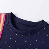 Summer Arrival Unicorn and Dots Pattern Short Sleeves Dress for Stylish Girls