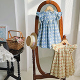 Summer New Arrival Kids Girls Fly Sleeves Butterfly Print Princess Dress - MyKids-USA™