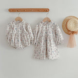 Princess Ditsy Flower Graphic Long Sleeve Dress Onesies