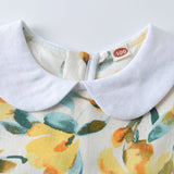 Arrival Summer Girls Sleeveless Peter Pan Collar Flowers Pattern Thin Dress