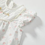 Summer Arrival Baby Girls Cute Floral Embroidered and Printed Pattern Fly Sleeves Dress - MyKids-USA™