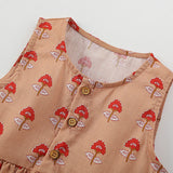 Summer Arrival Flowers Pattern Sleeveless Crew Neck Dress for Stylish Girls - MyKids-USA™