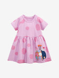 Spring And Summer Baby Girls Short Sleeves Polka Dots Ladybird Pattern Dress - MyKids-USA™