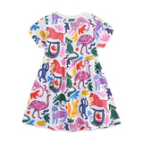 Summer Pure Cotton Cute Various Cartoon Animals Pattern Sleeveless Dress for Stylish Girls - MyKids-USA™