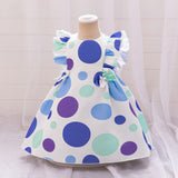 Summer Baby Kids Girls Fly Sleeves Crew Neck Fashion Polka Dots Dress - MyKids-USA™