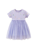 Spring And Summer Baby Girls Short Sleeves Unicorn Ladies Cartoon Chiffon Dress - MyKids-USA™