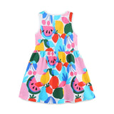 Summer Hot Selling Colorful Fruits Pattern Sleeveless Dress for Stylish Girls - MyKids-USA™