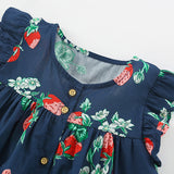 Summer Arrival Vintage Flowers Pattern Fly Sleeves Dress for Stylish Girls - MyKids-USA™