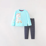 Girls Cartoon Unicorn Printing Design Top And Pattern Pants Set - MyKids-USA™