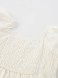 Summer New Arrival Baby Kids Girls Short Sleeves Square Neck Dress