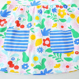 Summer Pure Cotton Colorful Flowers Pattern Short Sleeves Dress for Stylish Girls - MyKids-USA™