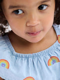 Summer New Arrival Girls Sleeveless Rainbow Print Dress