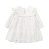 Baby Girls Floral Lace Patchwork Design Ruffle Long-Sleeved Dress Onesies In Spring & Autumn - MyKids-USA™