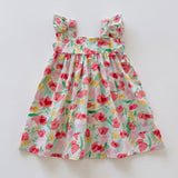 Summer Arrival Floral Pattern Square Neck Sleeveless Dress for Stylish Girls - MyKids-USA™