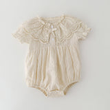 Baby Girls Floral Embroidery Pattern Short-sleeved Plain Onesies or Dress Princess - MyKids-USA™