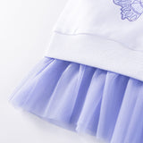 Summer Arrival Butterfly Pattern Short Sleeves Tulle Dress for Stylish