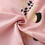 Summer Arrival Cartoon and Letters Pattern Short Sleeves Dress for Stylish Girls